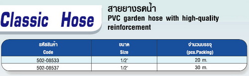 Classic Hose สายยางรดน้ำ PVC garden with high-quality reinforcement